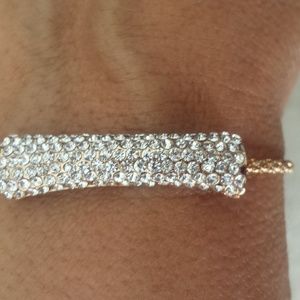 Beautiful Rose Gold bracelet  pave crystal stone.